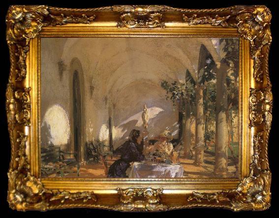 framed  John Singer Sargent Breakfast in the Loggia, ta009-2